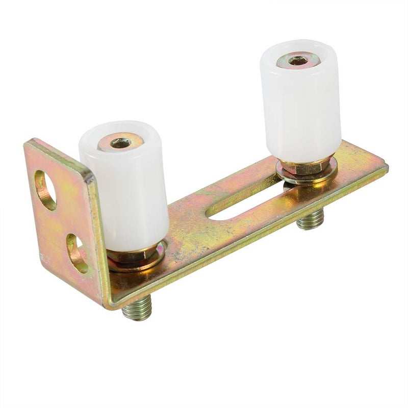 Skelang Slide Gate Guide Roller with L Post Bracket, Adjustable Dual Nylon Rollers Gate Assembly Support for Sliding Rolling Gates 2-5/16" Max Capacity - Image 2